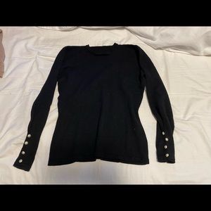 Black sweater with pearled buttons
